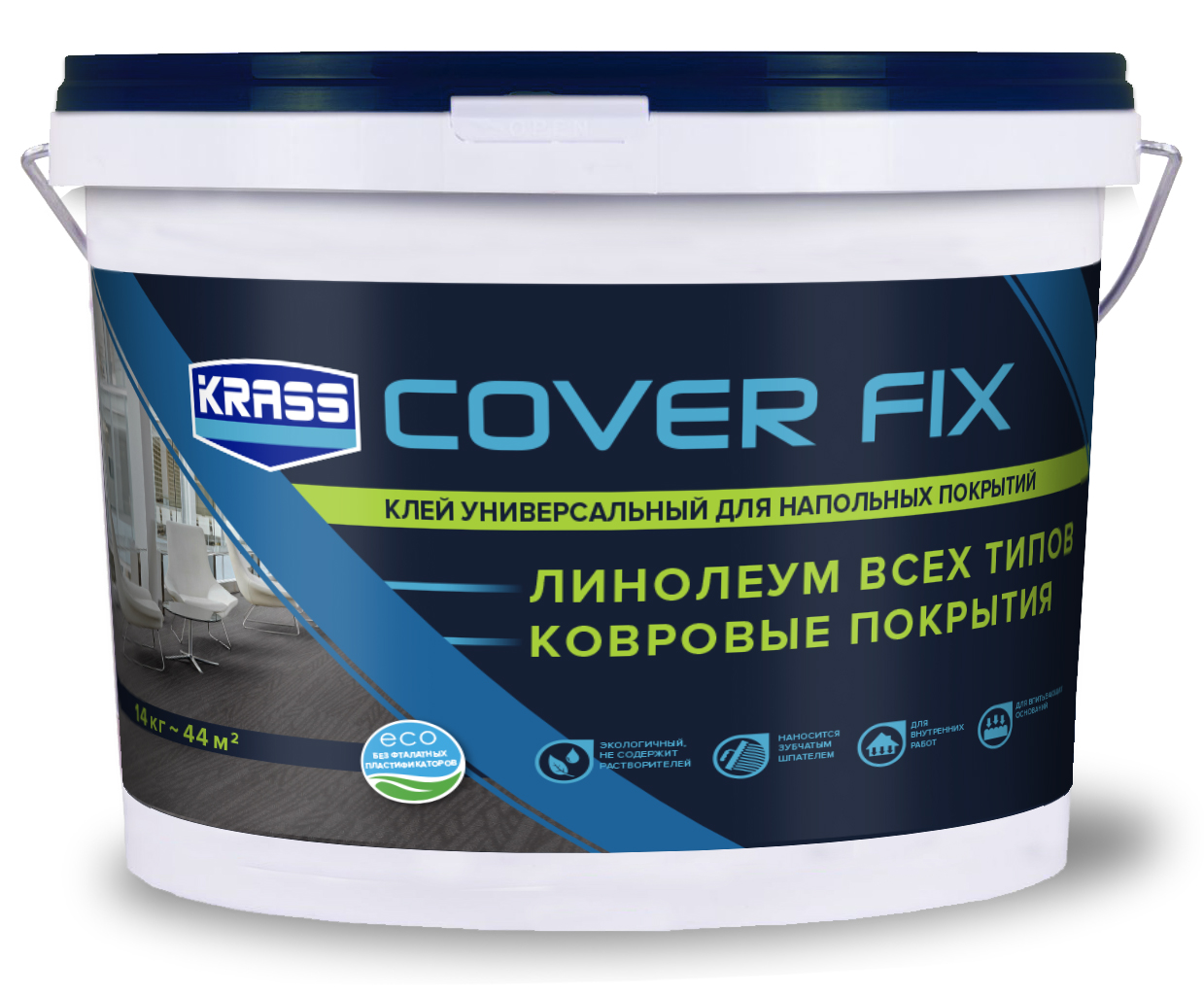 изображение Клей для напольных покрытий KRASS универсальный акриловый 14 кг1